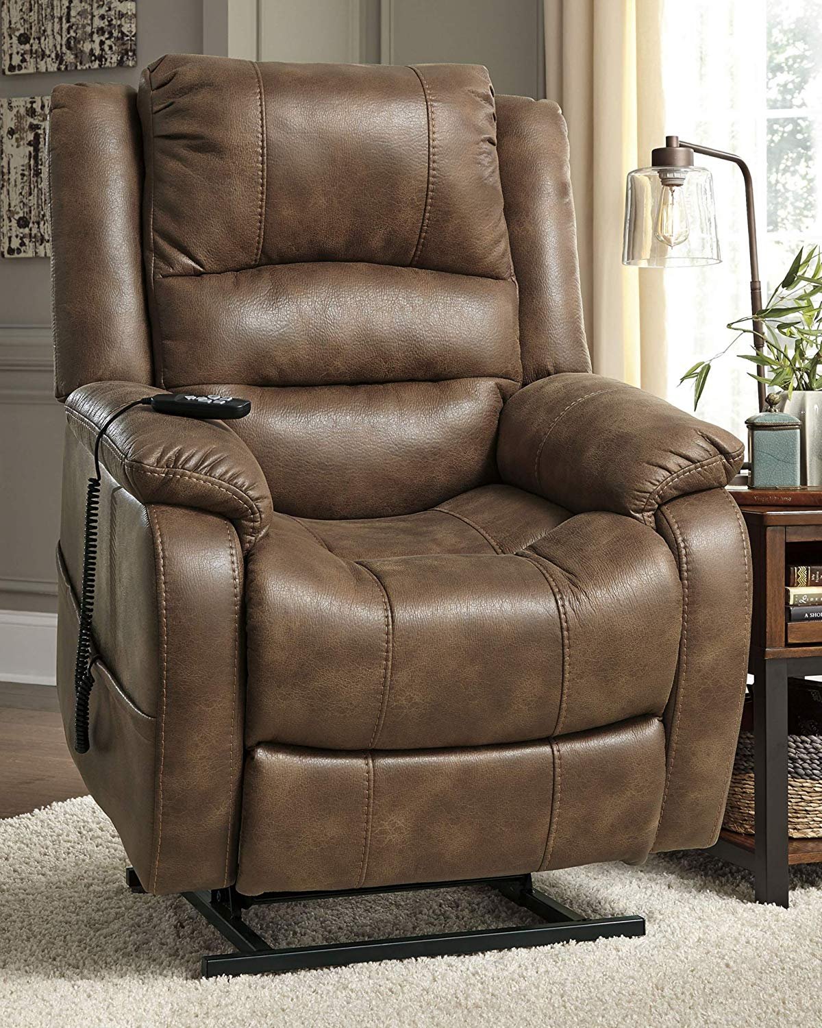 Pacific Contemporary Faux Leather Upholstered Rail Power Reclining Lift - Image 2
